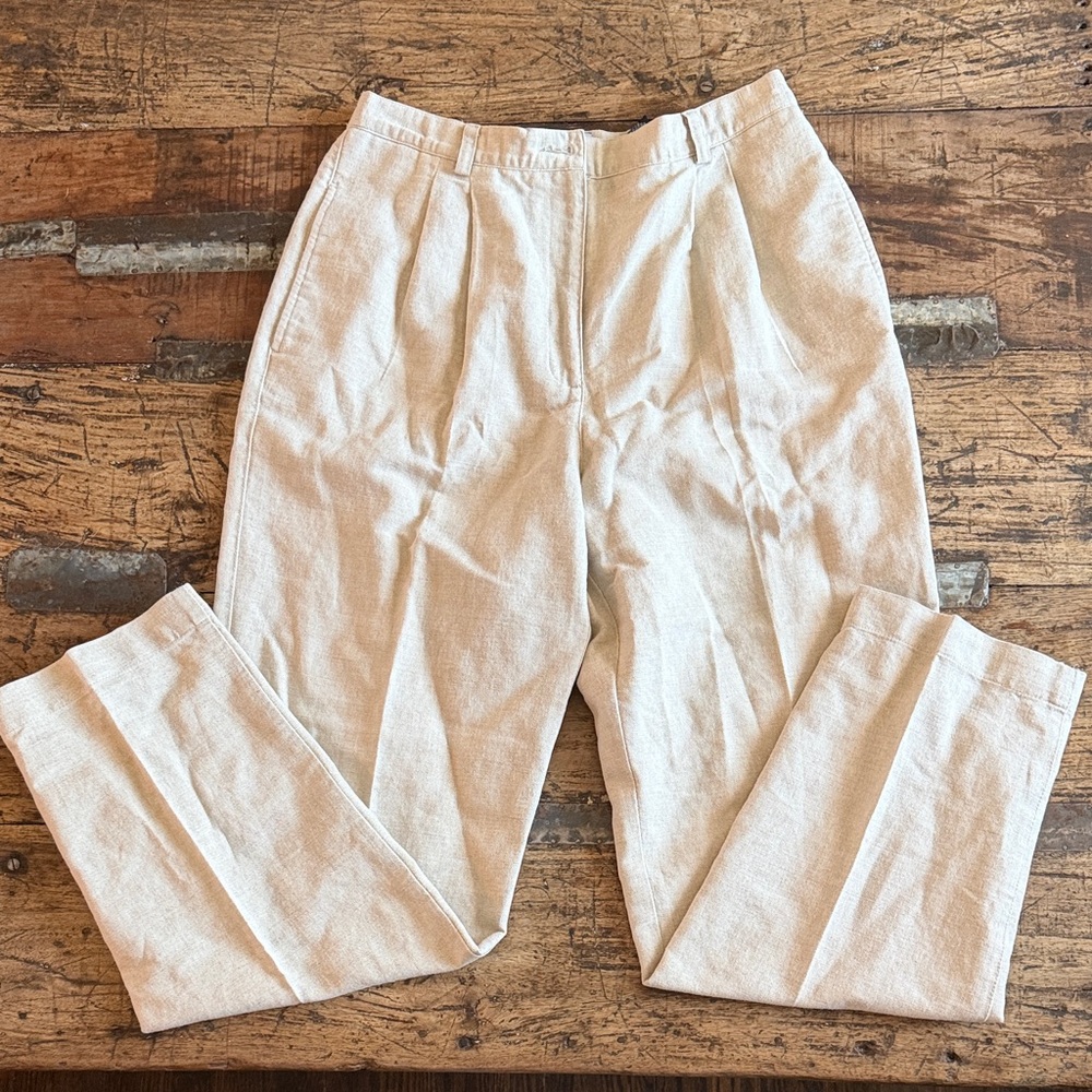 Vintage Liz Claiborne Women's Linen High Waisted Trousers